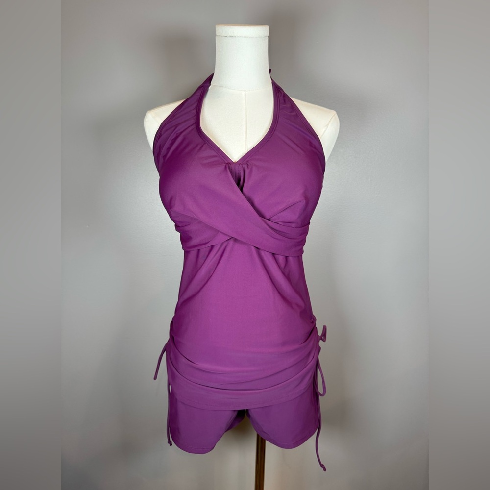 NWOT! Women's Halter Tankini with Boy-shorts